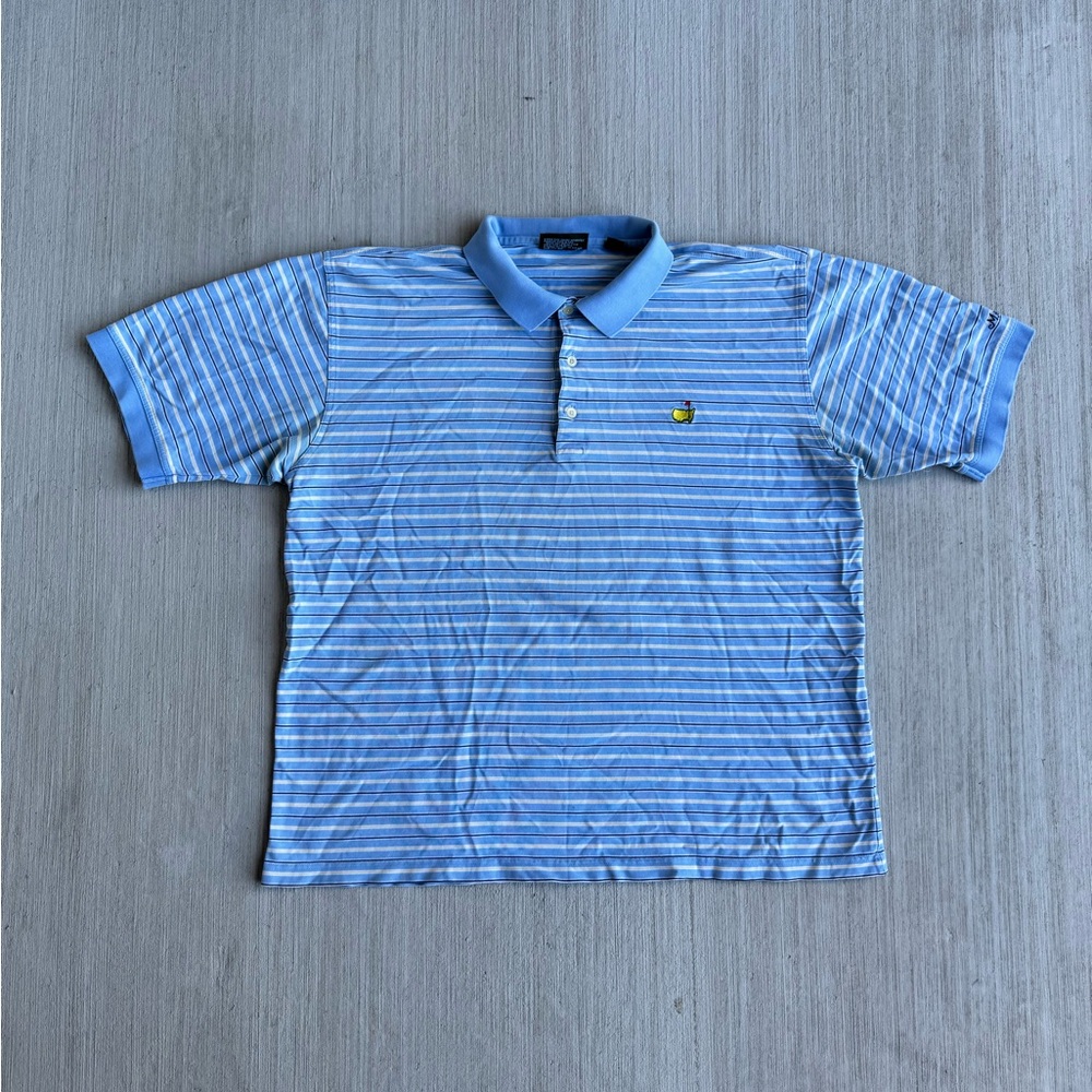 Masters Collection Striped Polo Shirt Mens XL Cotton‎ Embroidered Logo Golf